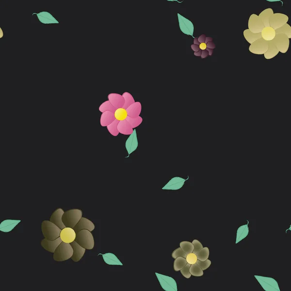 Blommig Botanisk Bakgrund Blommor Vektor Illustration — Stock vektor