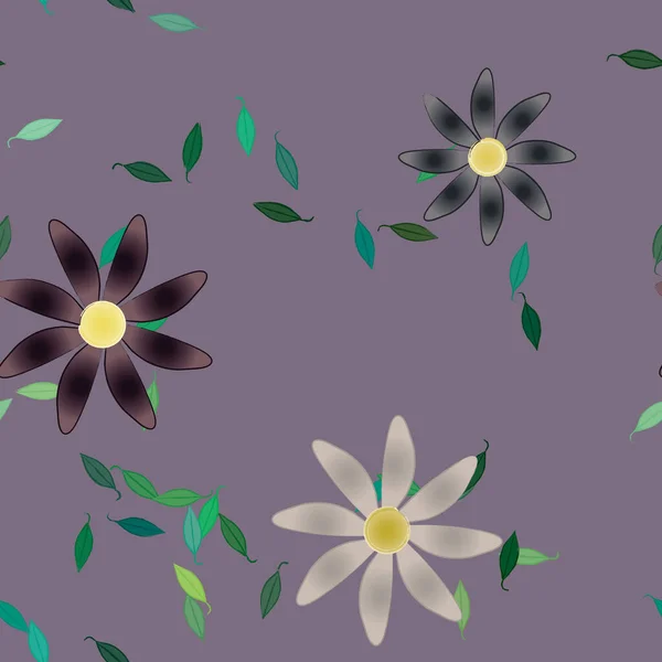 Fleurs Botaniques Motif Fond Illustration Vectorielle Florale — Image vectorielle