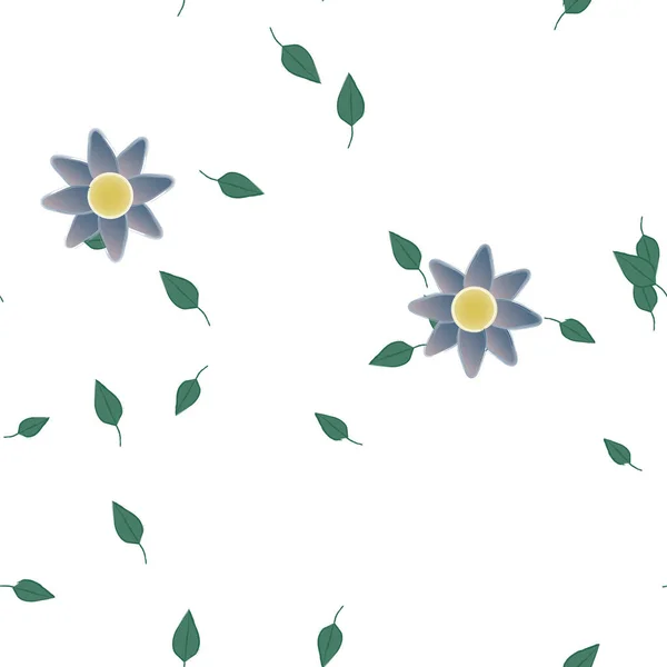 Feuillage Fleuri Papier Peint Fleuri Fleurs Illustration Vectorielle — Image vectorielle