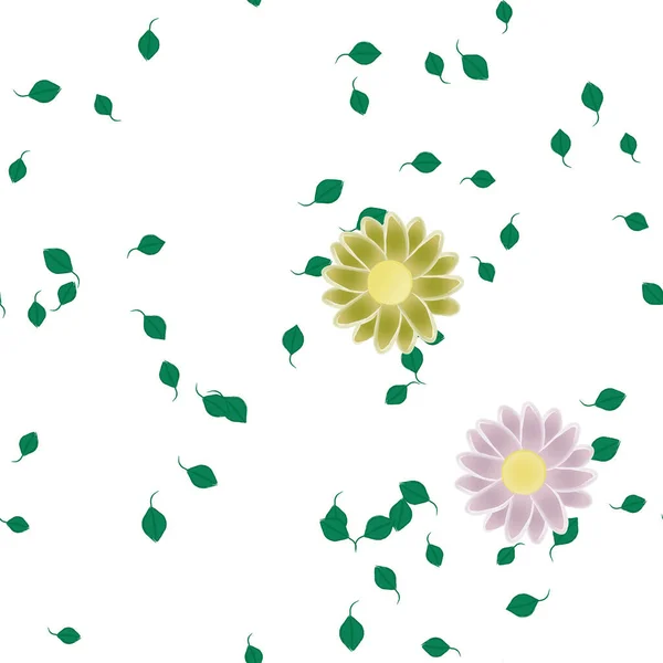 Blumen Blühen Tapete Vektorillustration Schöne Botanische Hintergrund — Stockvektor