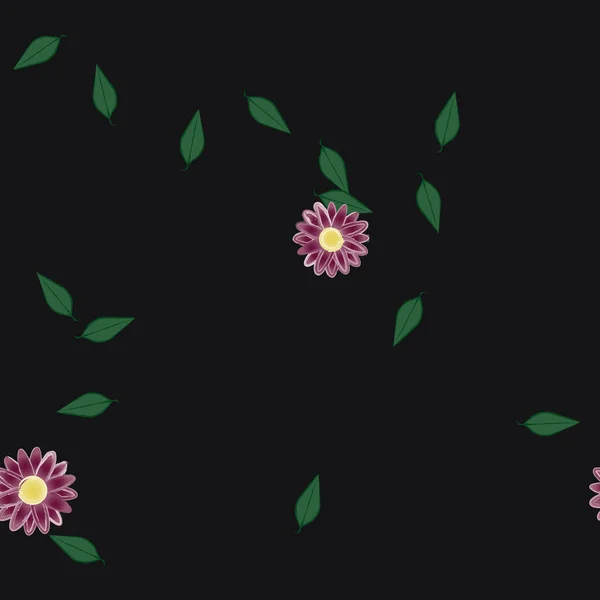 Follaje Flores Florecen Fondo Pantalla Vector Ilustración — Archivo Imágenes Vectoriales