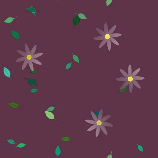 Fundo Botânico Bonito Flores Ilustração Vetorial — Vetor de Stock