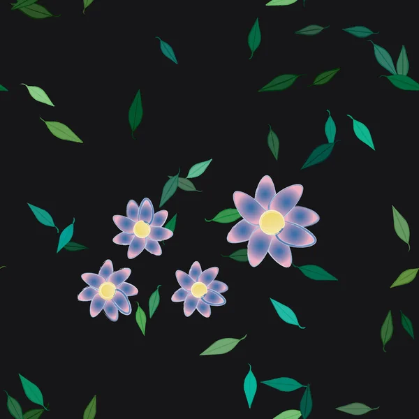 Feuillage Fond Botanique Fleurs Illustration Vectorielle — Image vectorielle