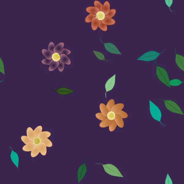 Flores Verano Fondo Vector Ilustración — Vector de stock