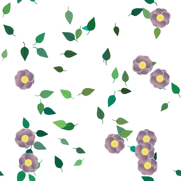 Fundo Padrão Flores Botânicas Ilustração Vetorial — Vetor de Stock