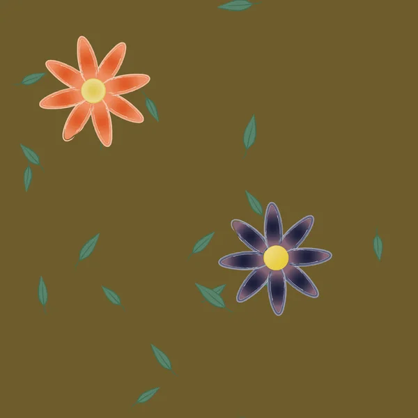 Feuillage Fleurs Fleur Papier Peint Illustration Vectorielle — Image vectorielle