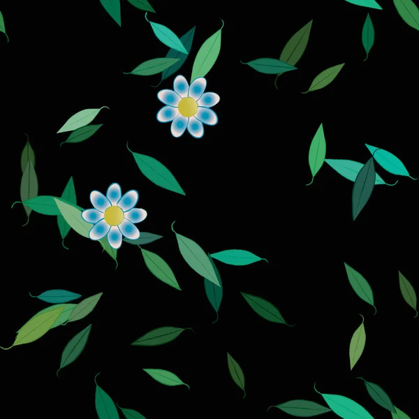 Vector Naadloos Patroon Met Bloemen Bladeren — Stockvector