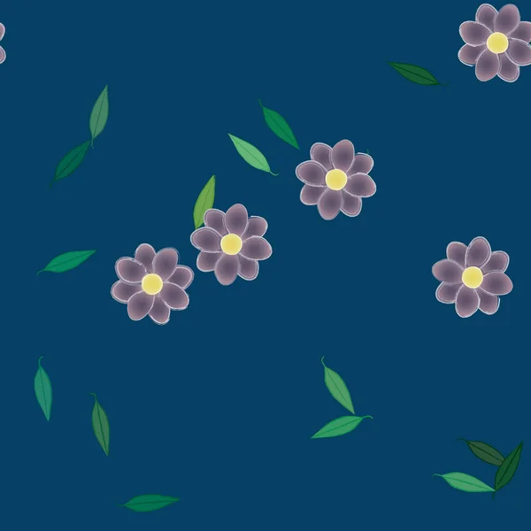 Follaje Flores Flores Florecen Fondo Pantalla Vector Ilustración — Vector de stock