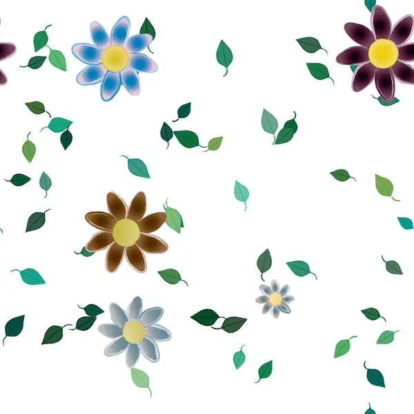 Blumen Vektor Illustration Schönen Botanischen Hintergrund — Stockvektor