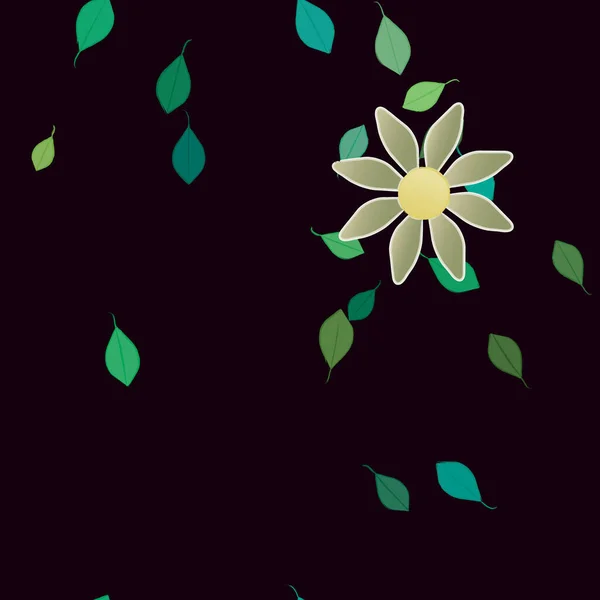 Цветущая Листва Цветы Цветут Обои Векторная Иллюстрация — стоковый вектор