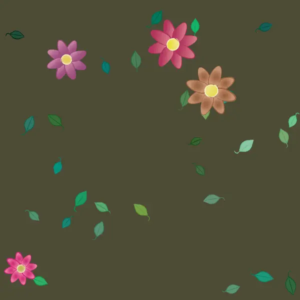 Abstrakte Botanische Blumen Muster Hintergrund Florale Vektor Illustration — Stockvektor