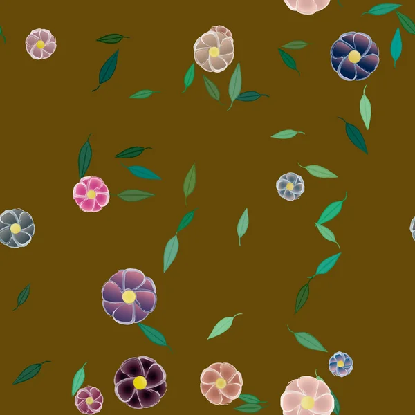 花が咲く壁紙ベクターイラスト美しい植物の背景 — ストックベクタ