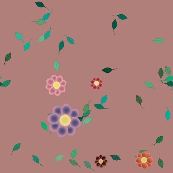 Naadloze Bloemen Bloei Behang Vector Illustratie Mooie Botanische Achtergrond — Stockvector