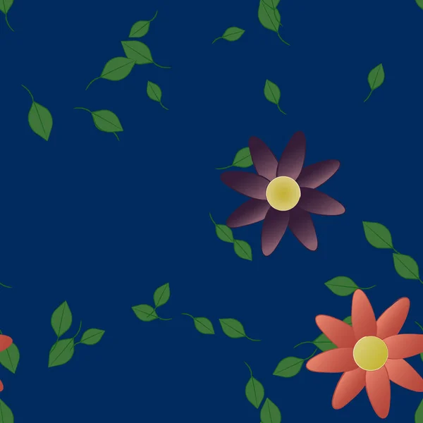 Flores Verano Fondo Vector Ilustración — Vector de stock