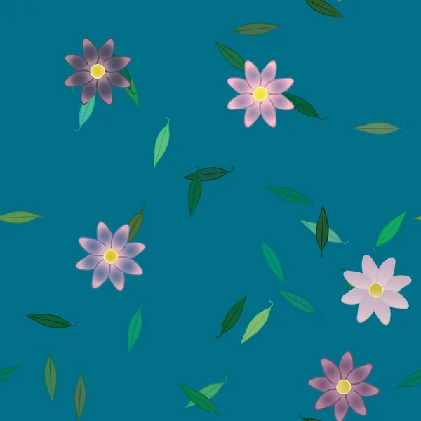 Folhagem Flor Flores Florescer Papel Parede Ilustração Vetorial — Vetor de Stock