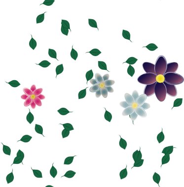 Çiçekler ve yapraklarla kusursuz bir desen.