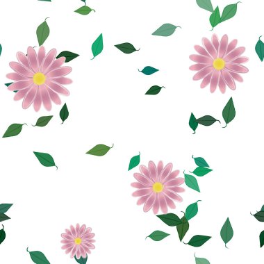 Çiçek arkaplanı, çiçek desenli arkaplan, vektör illüstrasyonu