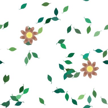 Çiçekler çiçek açar duvar kağıdı, vektör çizimi, güzel botanik arka plan