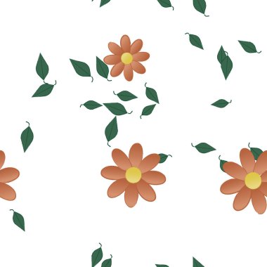Çiçekler ve yapraklarla kusursuz bir desen.