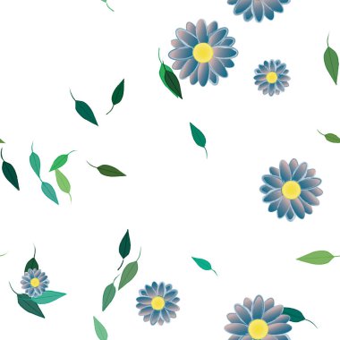 yaz çiçekleri arka plan, vektör illüstrasyonu