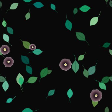 Çiçekler ve yapraklarla kusursuz bir desen.