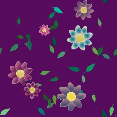 Çiçekler ve yapraklarla kusursuz bir desen.