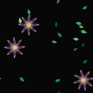 Çiçek yaprakları, çiçekler duvar kağıtları, vektör illüstrasyonları..