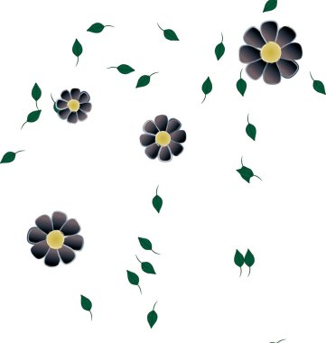 Kusursuz çiçek arkaplanı, çiçek desenli arkaplan, vektör illüstrasyonu