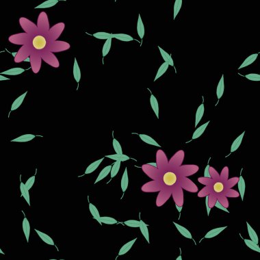 Çiçekler ve yapraklarla kusursuz bir desen.