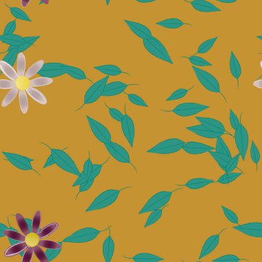 soyut botanik çiçek desenli arkaplan, çiçek vektör çizimi