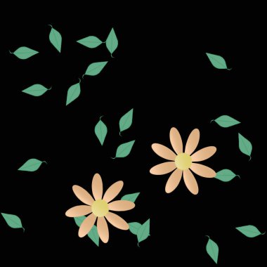 yaz çiçekleri arka plan, vektör illüstrasyonu