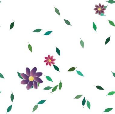 Çiçekler ve yapraklarla kusursuz bir desen.