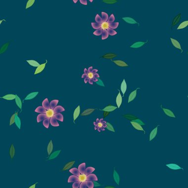 Çiçekler ve yapraklarla kusursuz bir desen.