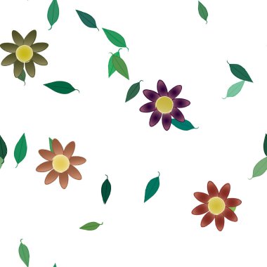 yaz çiçekleri arka plan, vektör illüstrasyonu