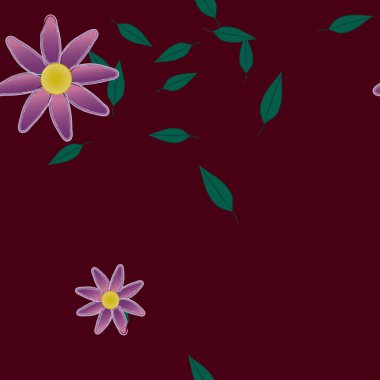 Çiçekler çiçek açar duvar kağıdı, vektör çizimi, güzel botanik arka plan