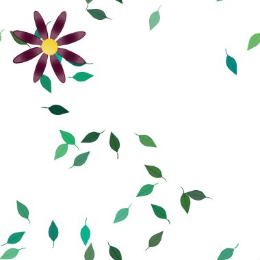 Çiçekler çiçek açar duvar kağıdı, vektör çizimi, güzel botanik arka plan