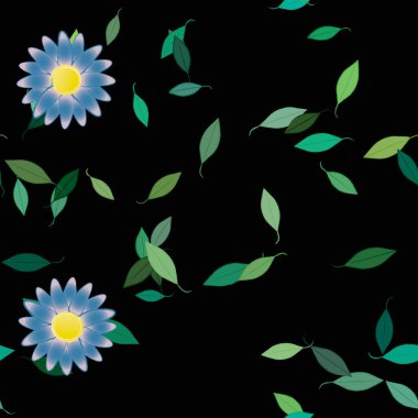 Çiçekler ve yapraklarla kusursuz bir desen.