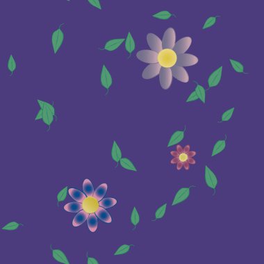 Çiçek yaprakları, çiçekler duvar kağıtları, vektör illüstrasyonları..