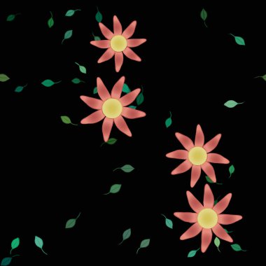 Çiçekler ve yapraklarla kusursuz bir desen.