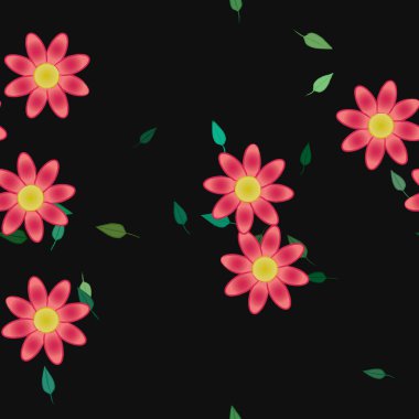 Çiçek yaprakları, çiçekler duvar kağıtları, vektör illüstrasyonları..