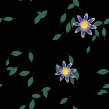 Çiçekler ve yapraklarla kusursuz bir desen.