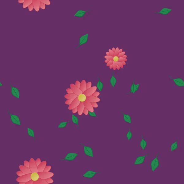 Follaje Flores Flores Florecen Fondo Pantalla Vector Ilustración — Vector de stock