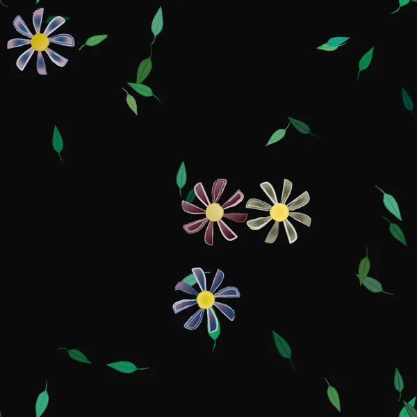 Flowers Bloom Wallpaper Vector Illustration Beautiful Botanical Background — Stock Vector