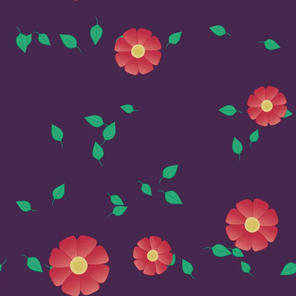 Flores Verano Fondo Vector Ilustración — Vector de stock