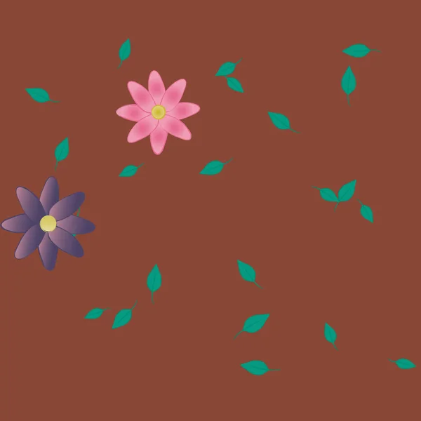 Piękne Tło Botaniczne Kwiaty Wektor Ilustracja — Wektor stockowy