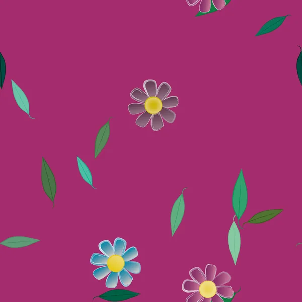 Flores Sin Costura Florecen Fondo Pantalla Vector Ilustración Hermoso Fondo — Vector de stock