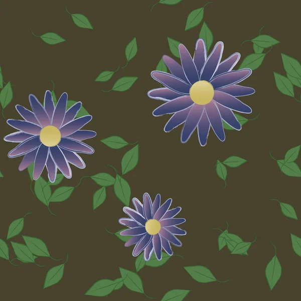 Blumen Blühen Tapete Vektorillustration Schöne Botanische Hintergrund — Stockvektor