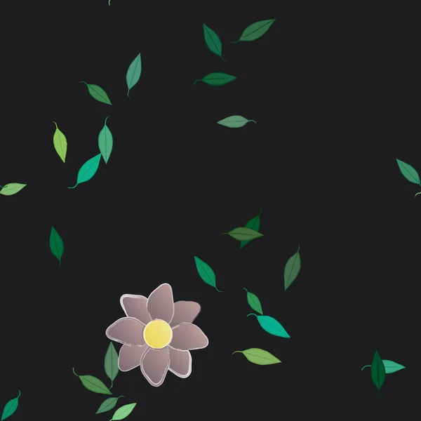 Vector Naadloos Patroon Met Bloemen Bladeren — Stockvector