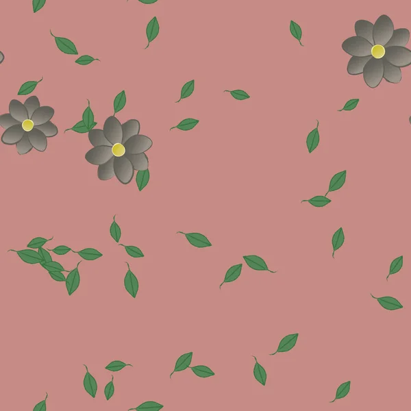 Motif Sans Couture Vectoriel Avec Des Fleurs Des Feuilles — Image vectorielle