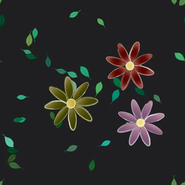 Summer Flowers Background Vector Illustration — Stock Vector